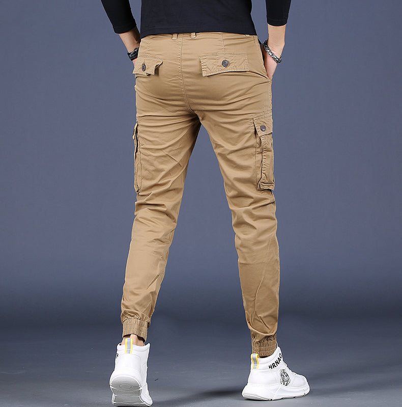 Men Pure Cotton Casual Cargo Pants