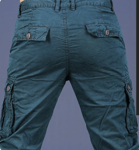 Men Pure Cotton Casual Cargo Pants