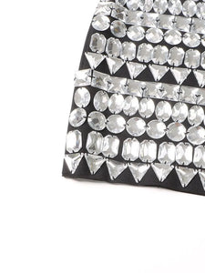 Women Diamond Bodycon Spaghetti Strips Mini Dress