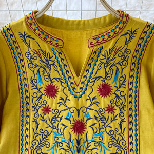 Women Embroidered Vintage V-Neck Dress