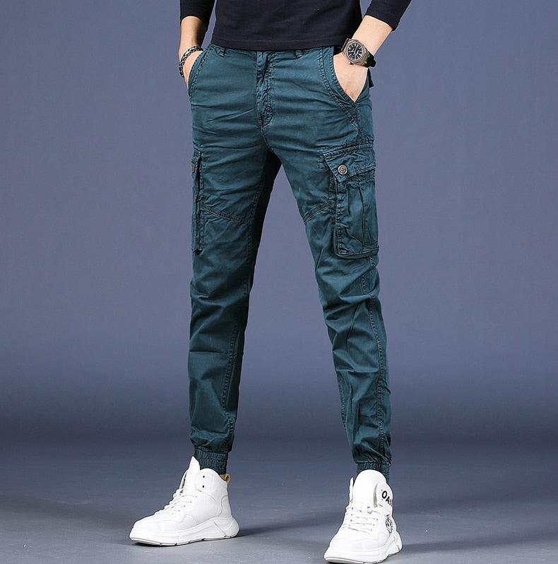 Men Pure Cotton Casual Cargo Pants
