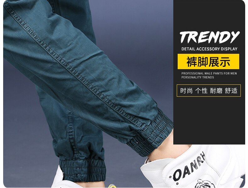 Men Pure Cotton Casual Cargo Pants
