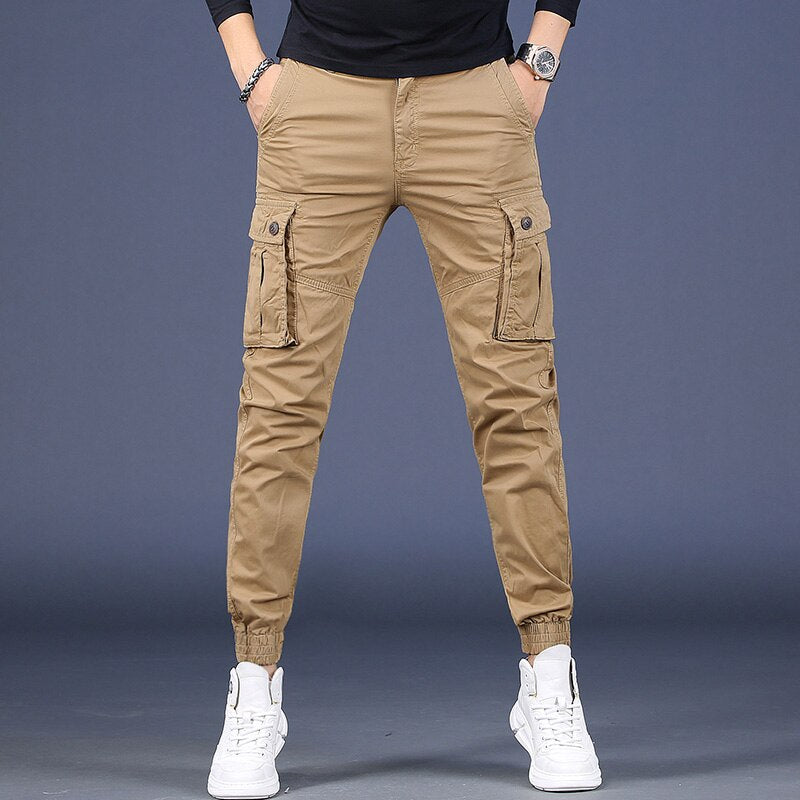 Men Pure Cotton Casual Cargo Pants