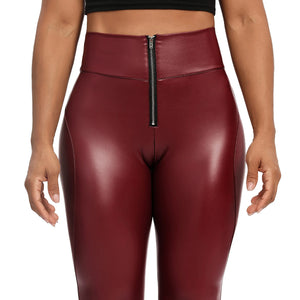Women Stretch Slim Sport Leather Legging