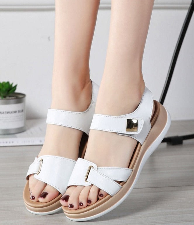 Women Genuine Leather Korean Soft Sandals