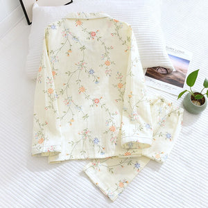 Women Floral Cotton Casual Pyjamas Set