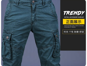 Men Pure Cotton Casual Cargo Pants