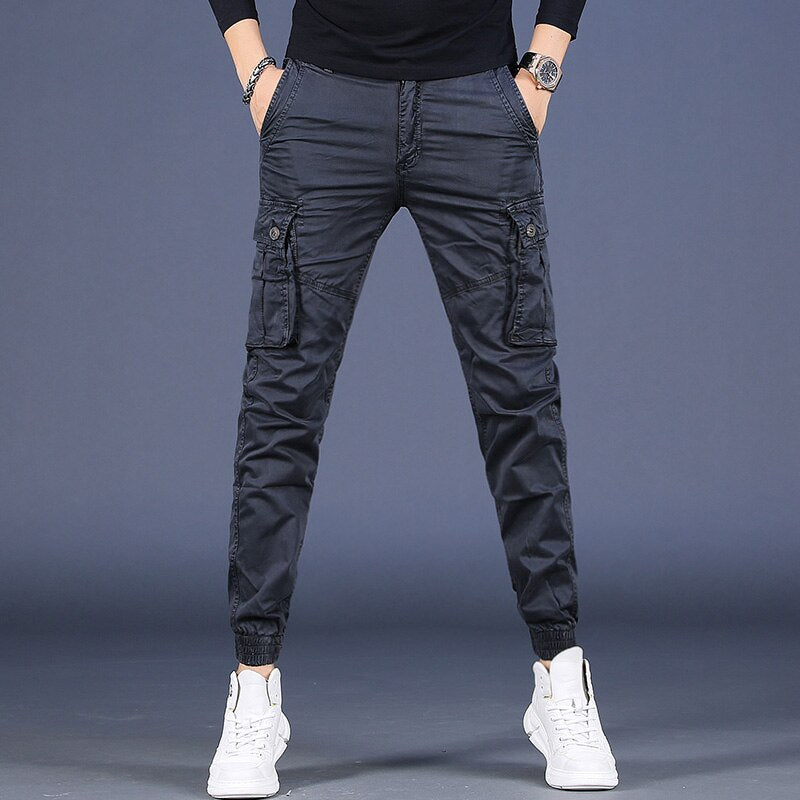 Men Pure Cotton Casual Cargo Pants
