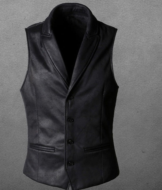 Men Suede Gothic Steampunk Victorian Waistcoat
