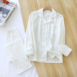 Women Vintage Gauze Cotton Pyjamas Set