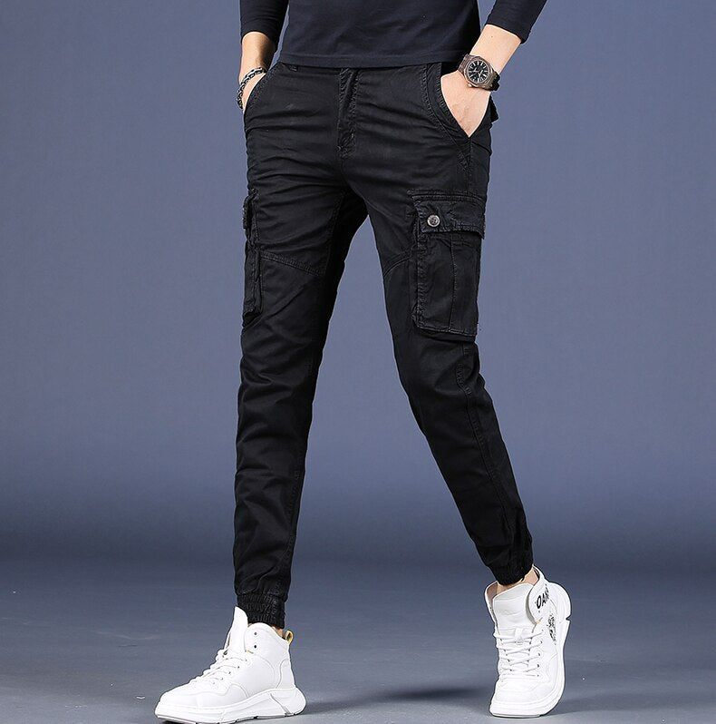 Men Pure Cotton Casual Cargo Pants