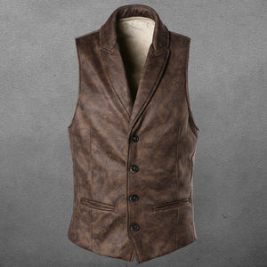 Men Suede Gothic Steampunk Victorian Waistcoat