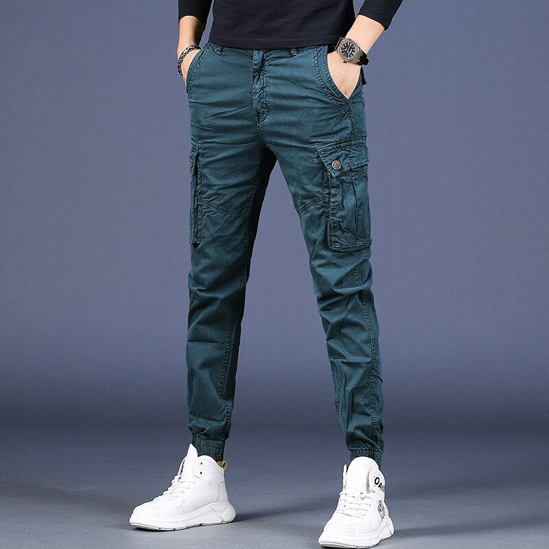 Men Pure Cotton Casual Cargo Pants