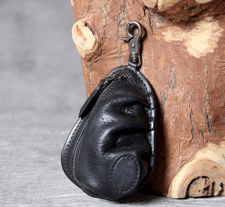 Retro Vintage Layer Cowhide Key Case Leather Coin Purse
