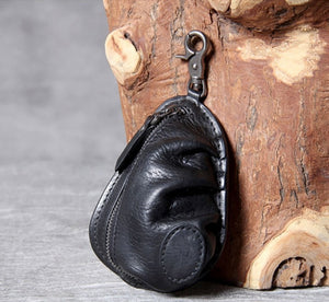 Retro Vintage Layer Cowhide Key Case Leather Coin Purse