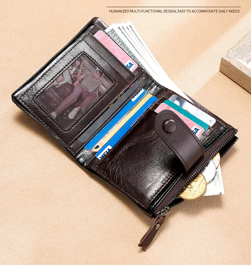 Men Vintage Genuine Leather Wallet