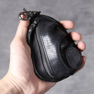 Retro Vintage Layer Cowhide Key Case Leather Coin Purse