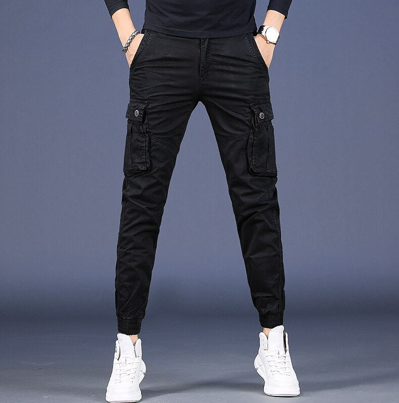 Men Pure Cotton Casual Cargo Pants