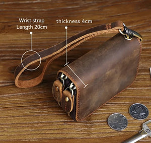 Unisex Retro Genuine Leather Key Wallet