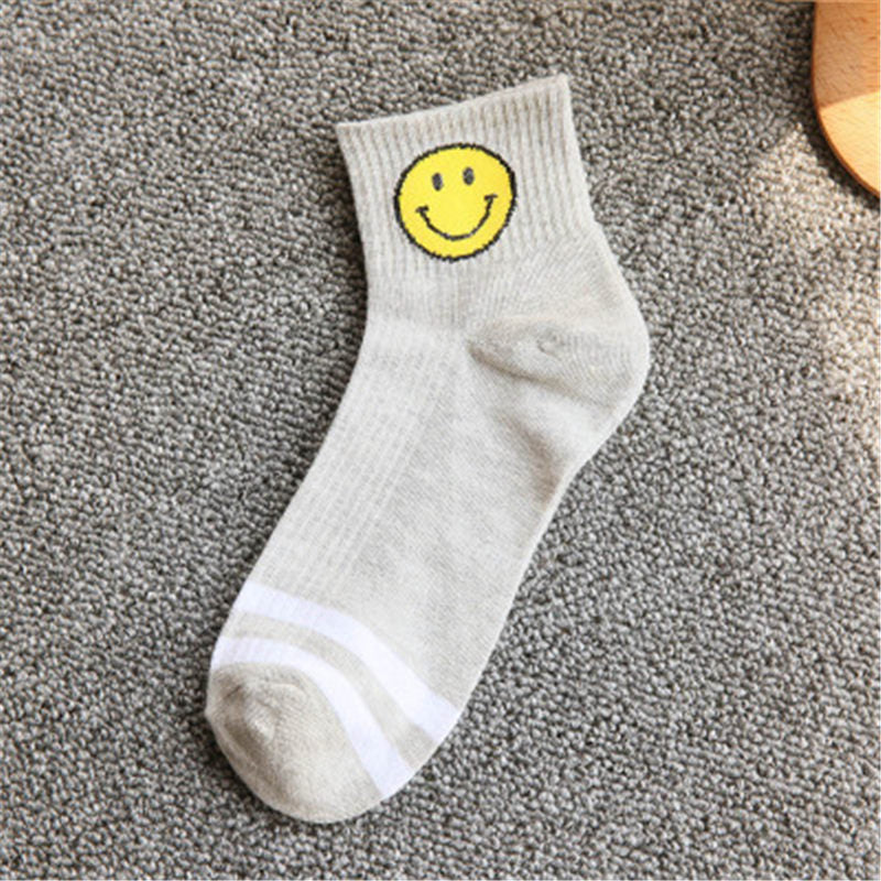 Cotton Smile Print Stripes Funny Harajuku Sock
