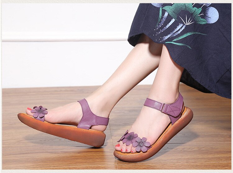 Women Genuine Leather Comfort Casual Sandals