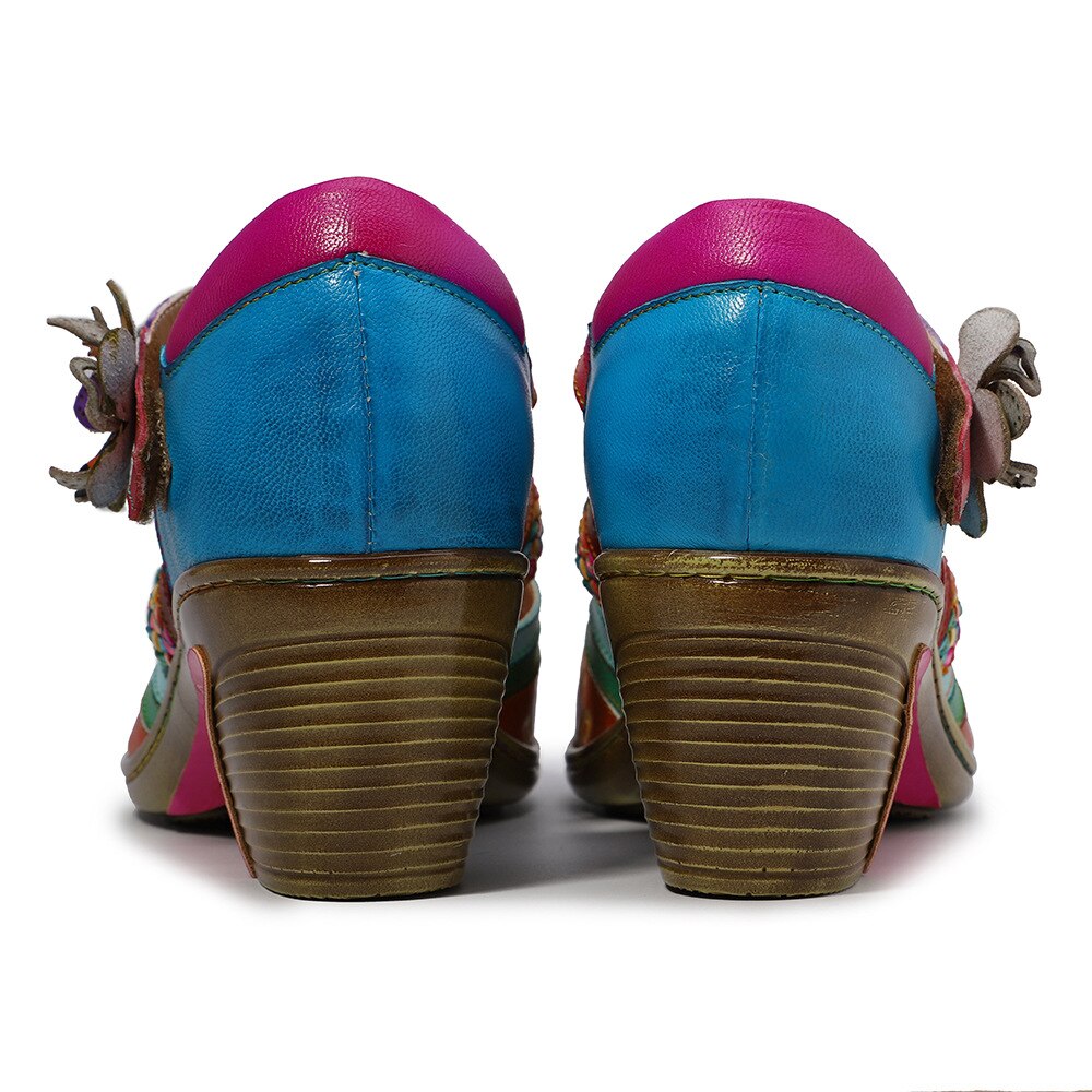 Women Retro Genuine Leather Vintage Casual Sandals