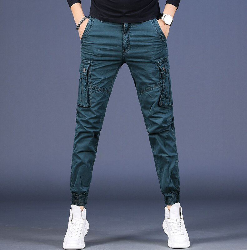 Men Pure Cotton Casual Cargo Pants