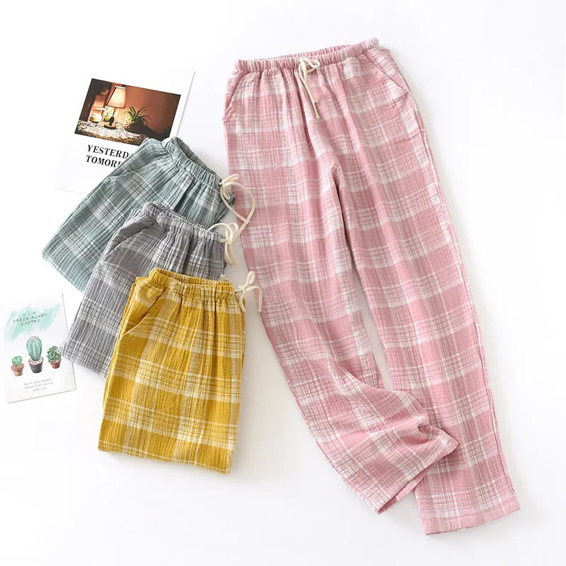 Women Plaid Cotton Pyjama Trousers