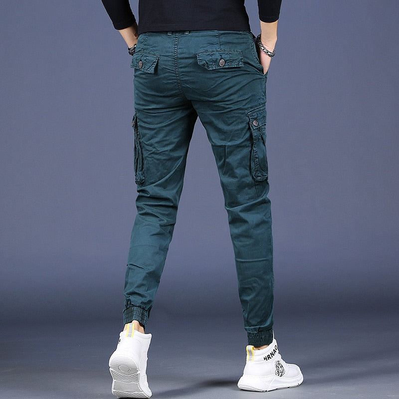 Men Pure Cotton Casual Cargo Pants