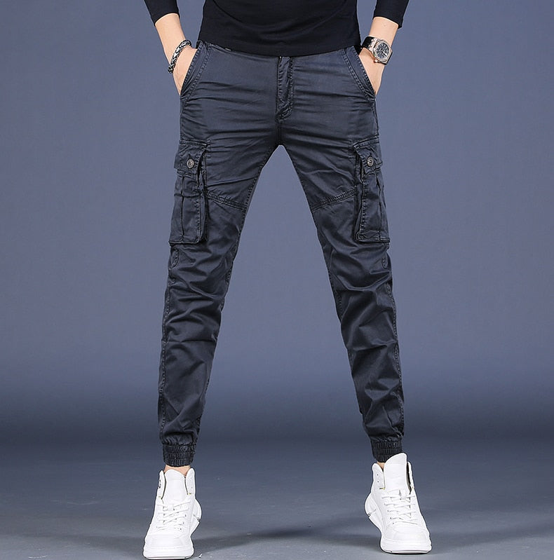 Men Pure Cotton Casual Cargo Pants