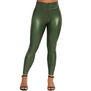 Women Stretch Slim Sport Leather Legging
