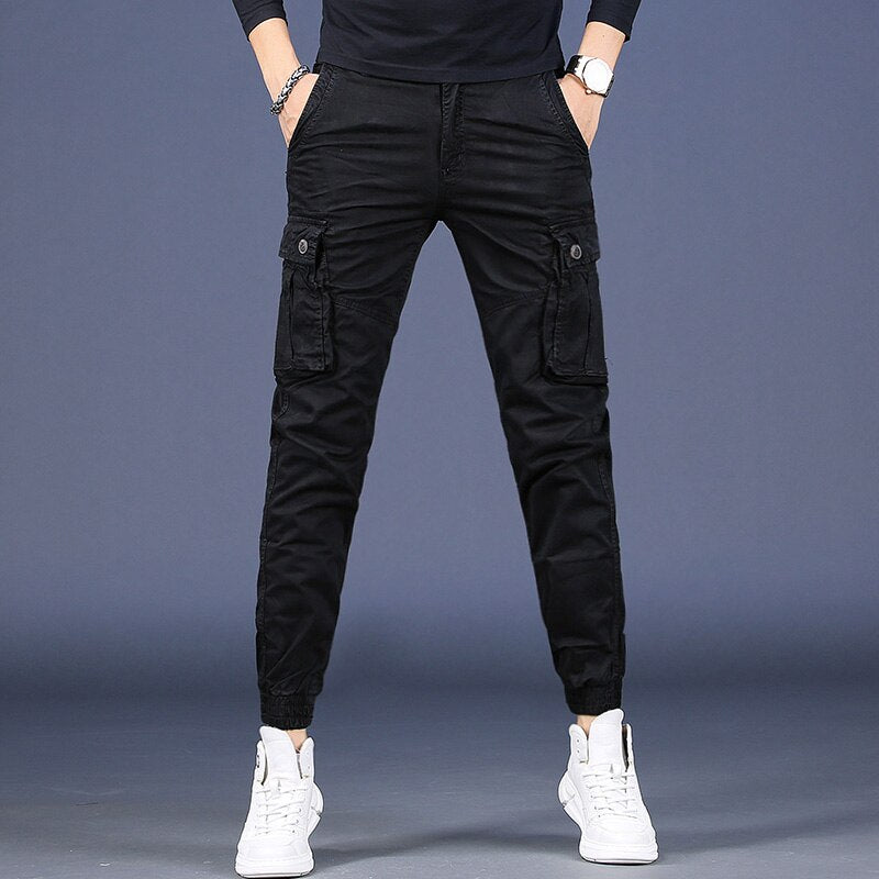 Men Pure Cotton Casual Cargo Pants