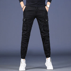 Men Pure Cotton Casual Cargo Pants