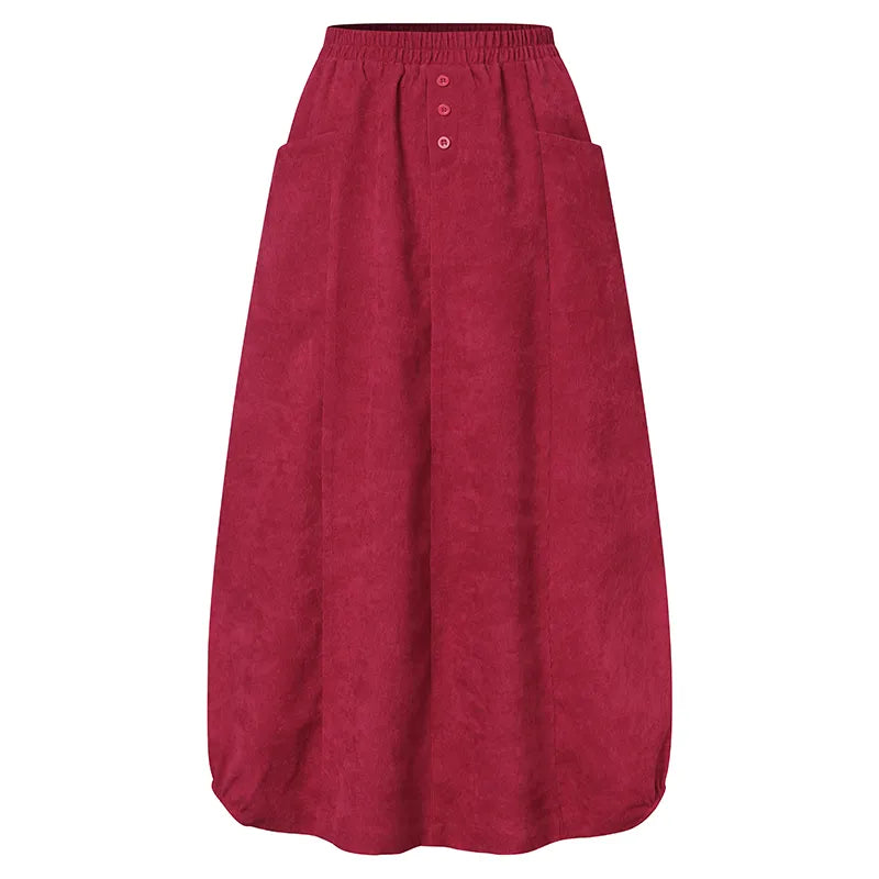 Women Vintage Corduroy Skirt