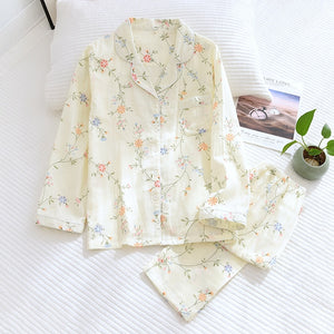 Women Floral Cotton Casual Pyjamas Set
