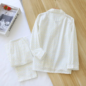 Women Vintage Gauze Cotton Pyjamas Set