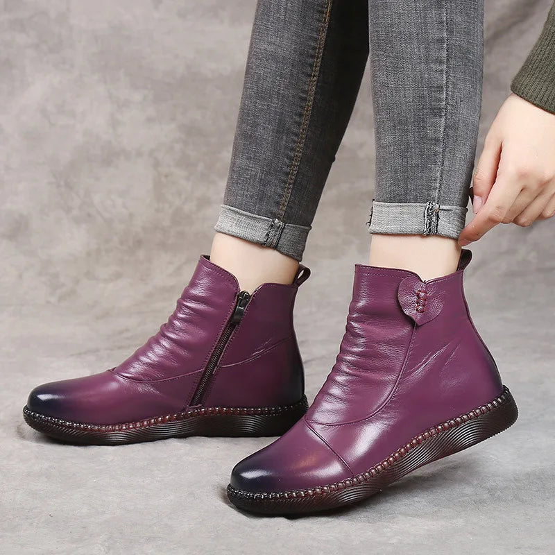 Women Genuine Leather Handmade Boots