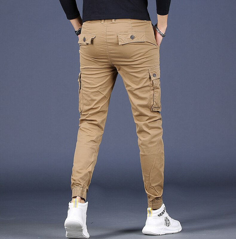 Men Pure Cotton Casual Cargo Pants