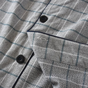 Men Retro Cotton Flannel Pyjamas Set