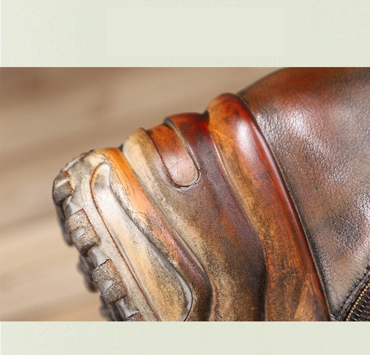 Women Retro Genuine Leather Ankle Boots