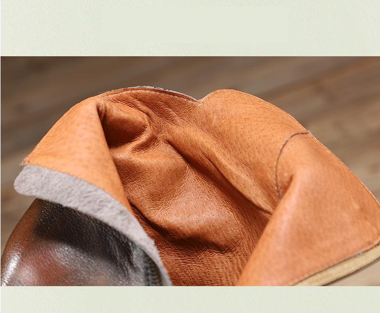 Women Retro Genuine Leather Ankle Boots