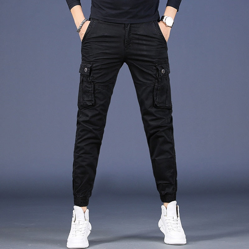 Men Pure Cotton Casual Cargo Pants