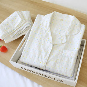 Women Vintage Gauze Cotton Pyjamas Set