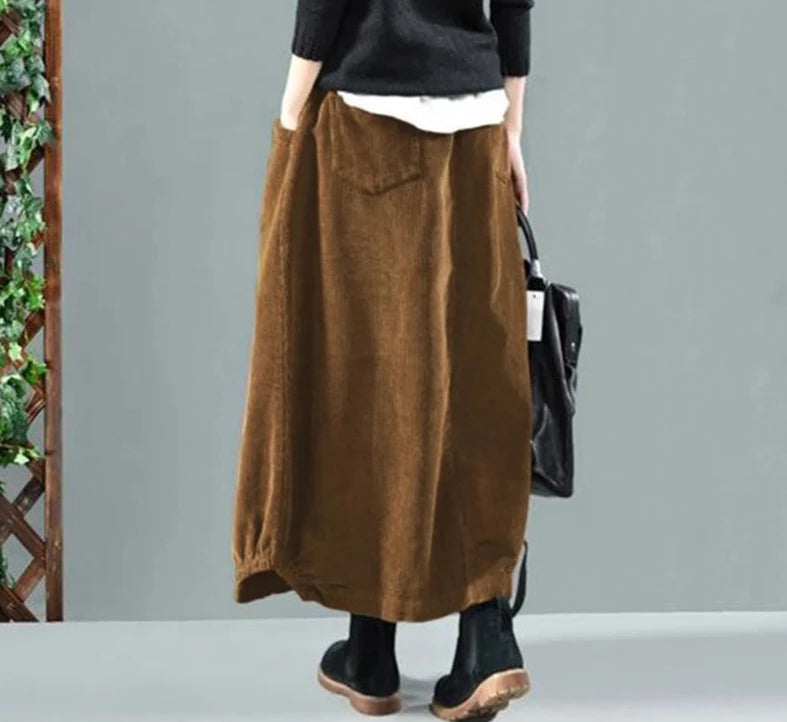 Women Vintage Corduroy Skirt