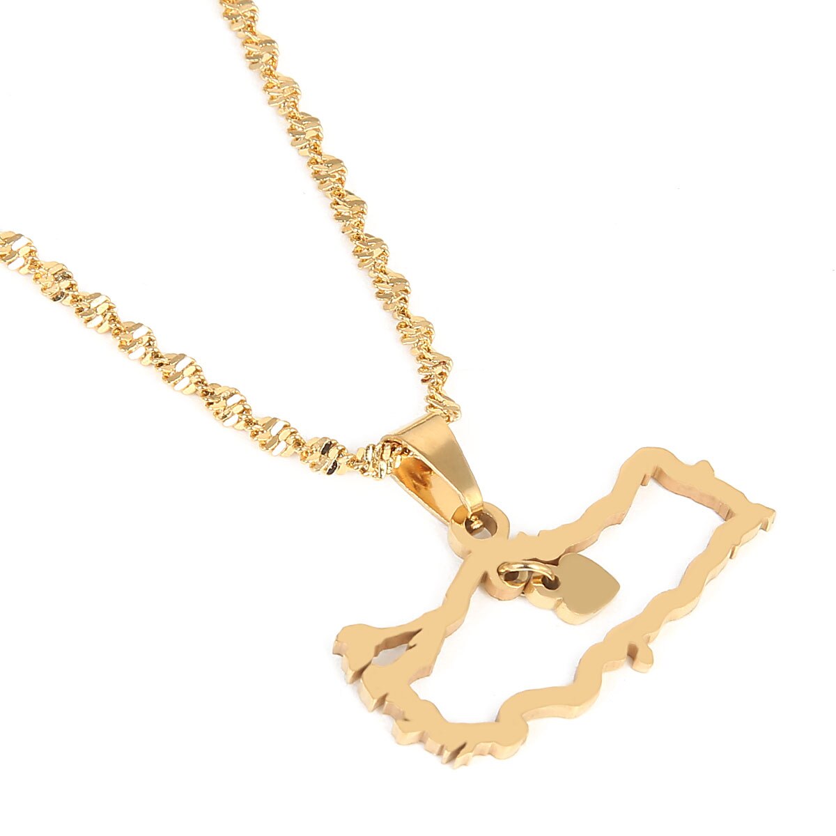 Unisex Turkey Map Flag Pendant Necklace