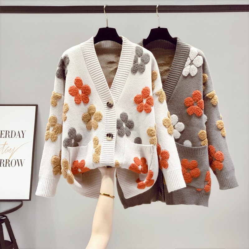 Women Knitted Loose Sweater Cardigan
