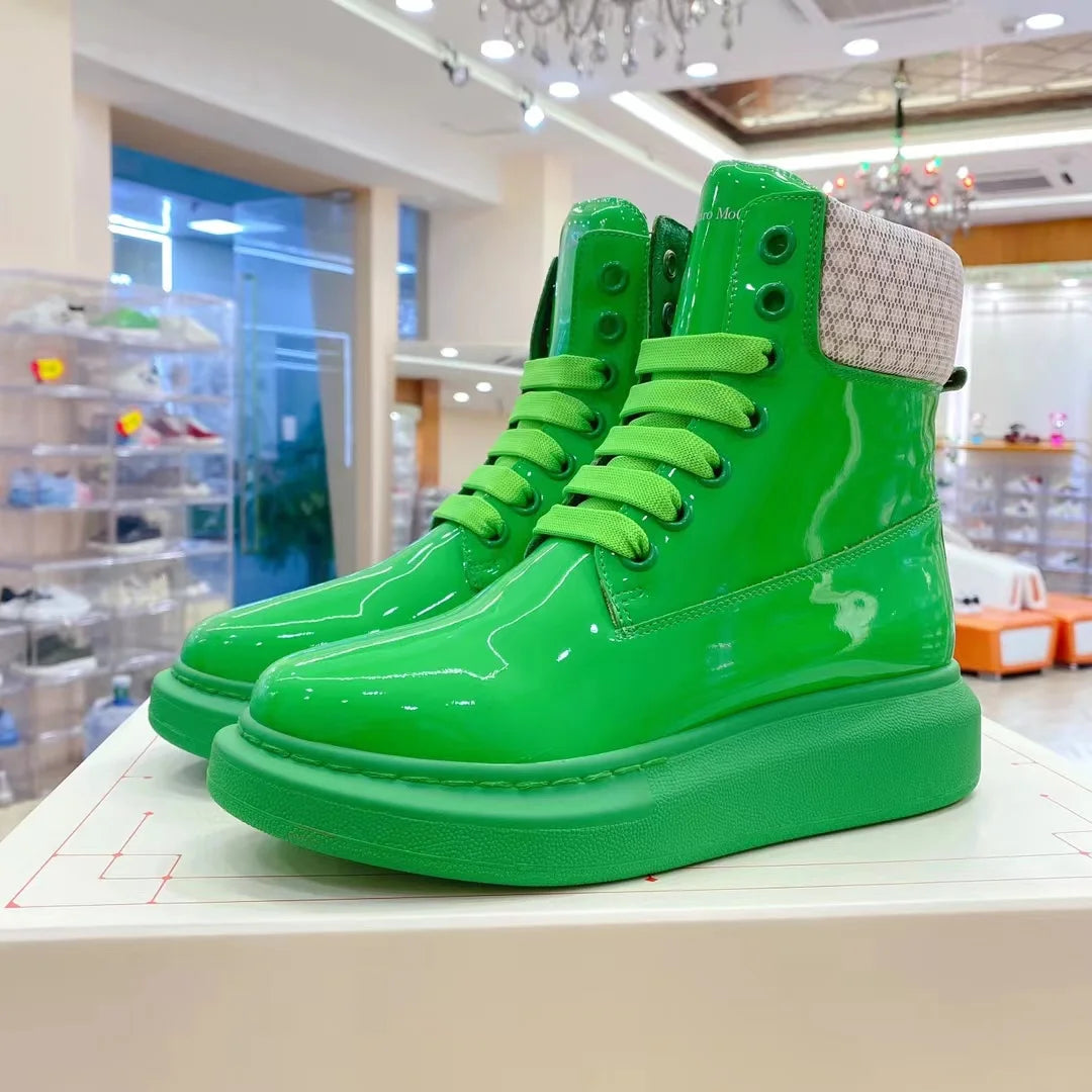 Unisex Candy Colours Boots Genuine Leather Shoes