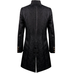 Men Gothic Medieval Jacquard Victorian Vest Coat Set