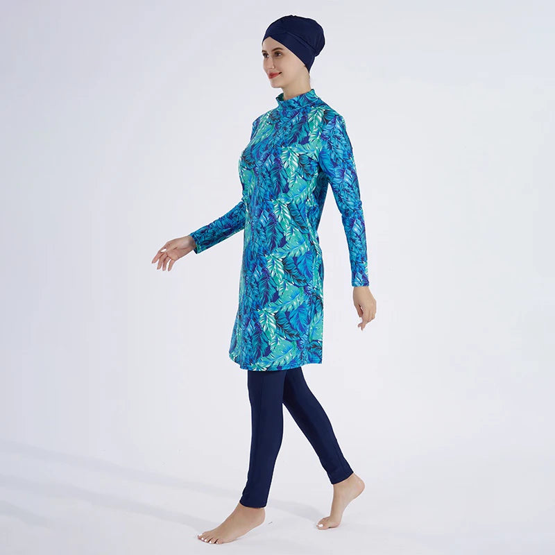 Women Hijab Modest Burkini 3 Pcs Swimsuit