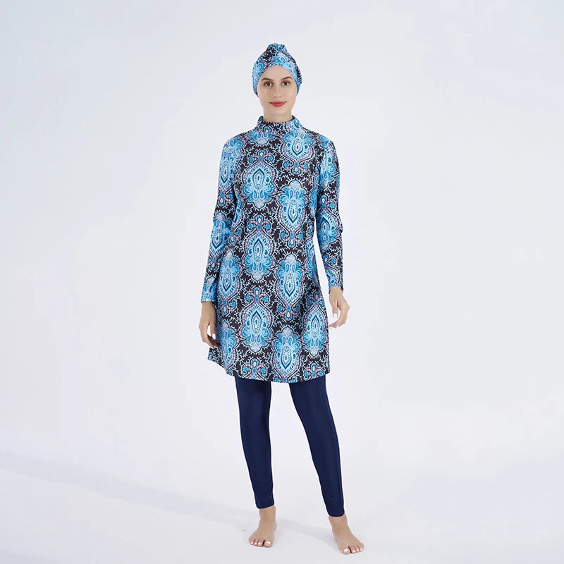 Women Hijab Modest Burkini 3 Pcs Swimsuit